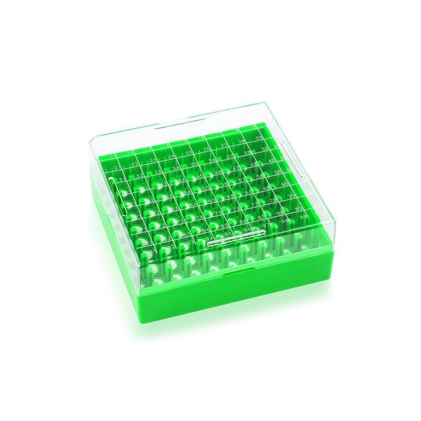 DWK Wheaton KeepIT-100 grüne Gefrierbox, Kunststoff, für 100 kryogene Fläschchen mit Innengewinde, 130x130x52mm, 10 St/Pkg