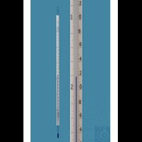 Precision thermometer, similar DIN, enclosed scale, -10+100:0,1°C, blue special liquid, 600x9-9,5mm