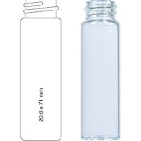 Product Image of 16 mL Gewindeflasche N 18 AD: 20,6 mm, Außenhöhe: 71 mm klar, flacher Boden Packung à 100 St.