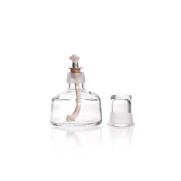 Duran Group Spiritusbrenner, mit Tülle u.Docht, ohne Einfülltubus, mit Kappe, 100 ml, Kalk-Soda-Glas, 10 St/Pkg, 100 ml, Kalk-Soda-Glas