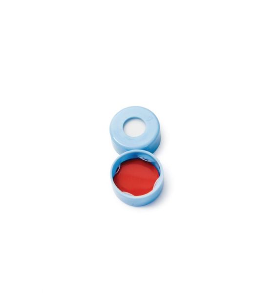 Thermo Fisher Scientific Schnappdeckel SureSTART Level 2, 11 mm, PE blau & Septum Silikon/PTFE weiß/rot, 1 mm, 5000 St/Pkg