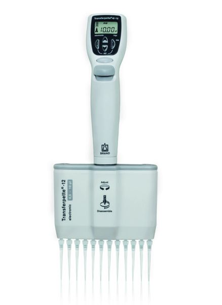 Brand GmbH & Co. KG 12-Kanal Mikroliterpipette Transferpette -12 electronic, 0,5 - 10 μl, Netzteil Europa (100-240 V / 50-60 Hz), DE-M