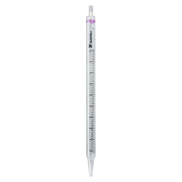 Sarstedt Serological pipette, PS, with tip, plugged, 50 ml, color code: violet, sterile, pyrogen-free/endotoxin-free, non-cytotoxic, single packed in 
