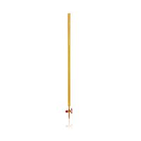 Product Image of DURAN® burette, amber glass, conformity certified, white print, main points ring graduation, straight PTFE stopcock, accuracy class AS, batch certificate, 25 ml, 2 pc/PAK