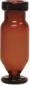 Altmann Analytik 1.1ml Microliter Snap Ring Vial, conical, with round glass foot, 32 x 12mm, amber glass, 1st hydrolytic class, 1000/pac