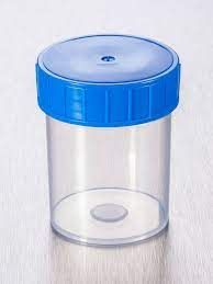 Corning Gosselin Probenbecher 125 ml aus PP, mit Deckel blau, steril, montiert lose, gerade, 380 St/Pkg