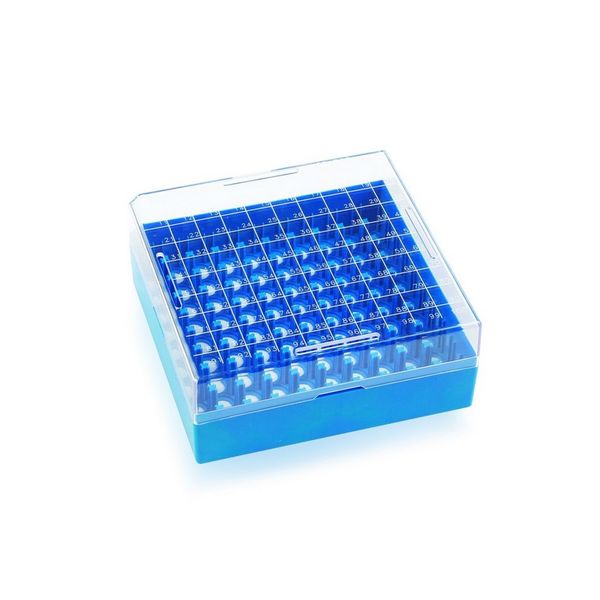 DWK Wheaton KeepIT-100 blue Freezing Box, Plastic, for 100 cryogenic vials with internal thread, 10 pc/PAK