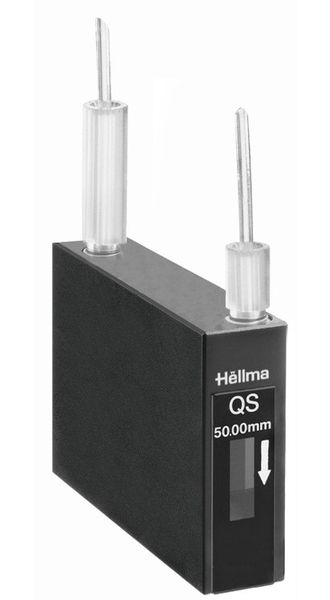 Hellma Kompakt-Durchfluss-Küvette, Typ 176.700-QS, HP Quarzglas, WL 200-2500 nm, Schichtdicke 50 mm, (HxB) 11x3.5 mm, Z-Höhe 15 mm, FEP-Schlauchset, 