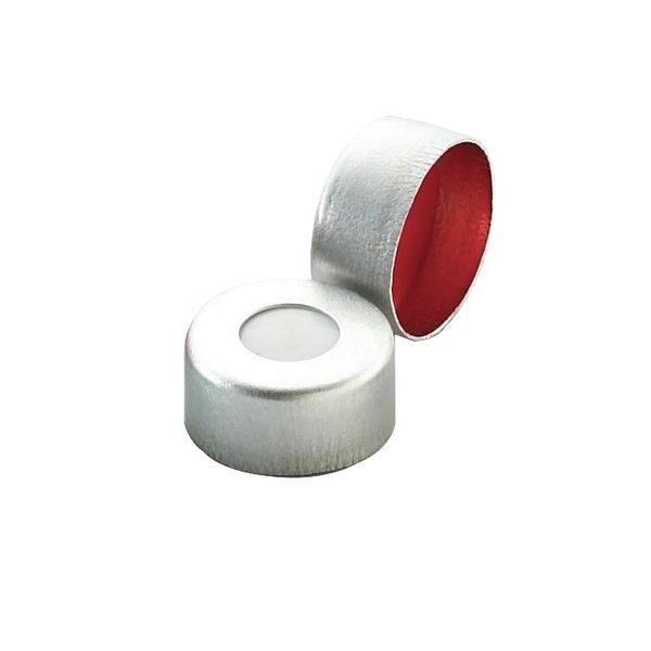 DWK Wheaton E-Z Aluminiumkappe, 11 mm, natur, mit Septum 0,002 PTFE/0,038 Silikon, 1000 St/Pkg