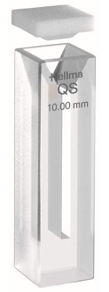 Hellma Mikro-Küvette, Typ 108.002-QS, HP Quarzglas, WL 200-2500 nm, Schichtdicke 10 mm, Bodendicke 9 mm, PTFE-Falzdeckel, 500 μl