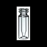 ND11 Snap Ring Cap Bottle with 0,3 ml integrated Micro Insert, ''Base Bond'', Clear Glass, 1. hydrolytical Class,  wide Insert