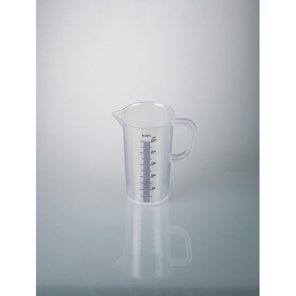 Moonlab Messbecher 250 Ml PP Mit Ausguss Und Griff – Graduiert, Autoklavierbar, Natur