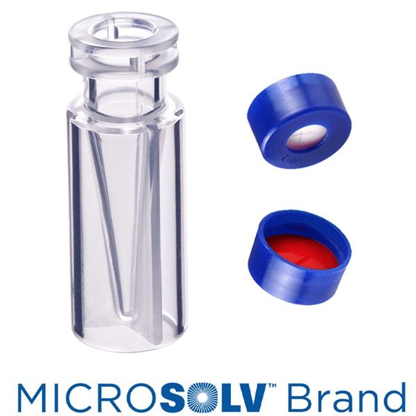 Microsolv EPP Vial, PP clear, 300 μl, Snap Cap blue with Sil/PTFE Septa slit, LCMS, 100 pc/PAK