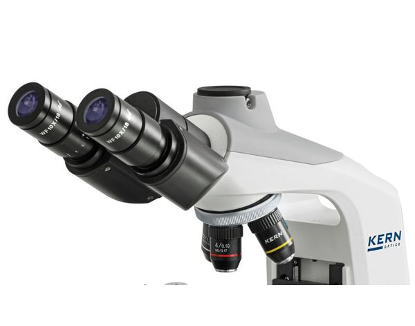 Kern OBE 134 - Durchlichtmikroskop Trinokular, Achromat, 4/10/40/100, HWF10x18, 3W LED