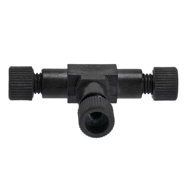 Microsolv T-Connector Set, Carbon PEEK, Low Pressure, 1/4-28 Screw Thread, Bore 1,0 mm, round with an internal "X" flow pattern, for 1/8'' Capillary, 