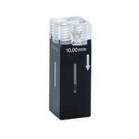 Product Image of Flow-Through Cell 3in1, Type 176.766-QS, HP Quartz Glass, WL 200-2500 nm, Pathlength 10x2 mm, (HxW) 11x2/11x6 mm, Centerheight 8.5 mm, 220 µl, FEP tubing set, for fluorescence measurements