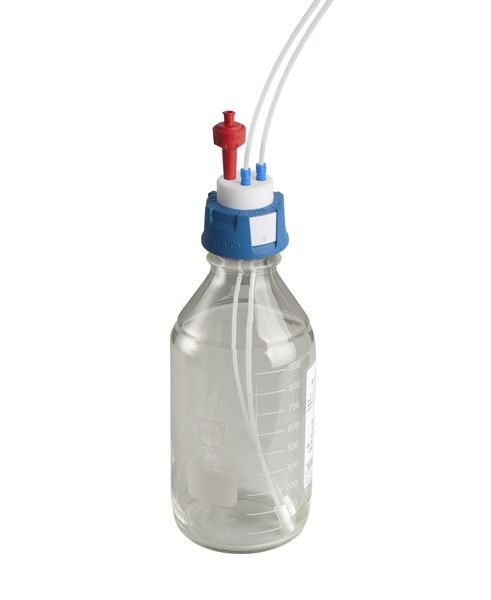 SCAT HPLC Supply-Set II, V2.0: SafetyCap II GL45, Lab Bottle 1L, clear, 2x 1,5 m Capillary 3,2 mm, 2x Filter, air valve