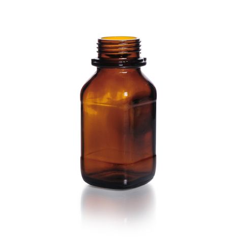 Duran Group Weithalsflasche, Braunglas, 250 ml, vierkant, ohne Ausgießr. u. Kappe, 10 St/Pkg