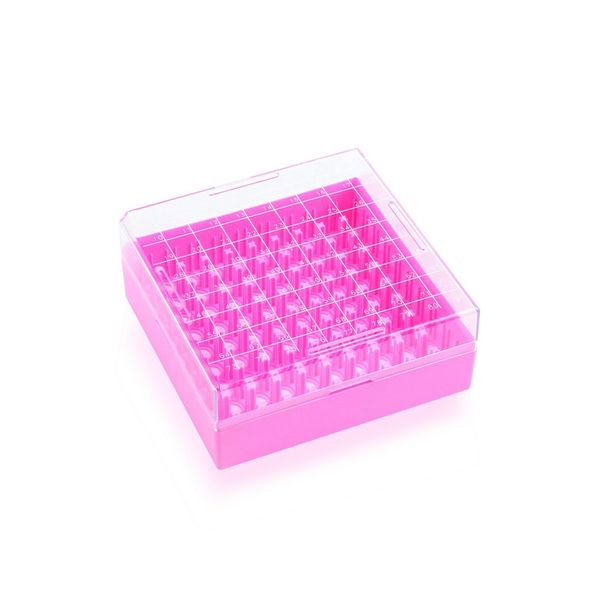 DWK Wheaton KeepIT-81 pink Freezing Box, Plastic, for 81 cryogenic vials with external thread, 10 pc/PAK