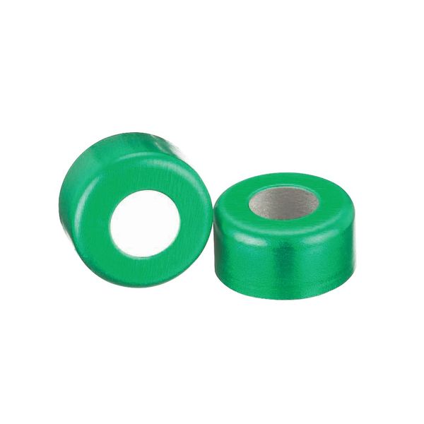 DWK Wheaton 11 mm aluminum cap open top, green, without insert, 1000 pc/PAK