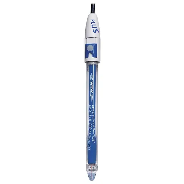 WTW SenTix 87, Glas-pH-Elektrode, Flüssigelektrolyt, Temperaturfühler NTC 10 kOhm, BNC- Stecker und 2 mm Pin-Stecker, für Sartorius-Geräte