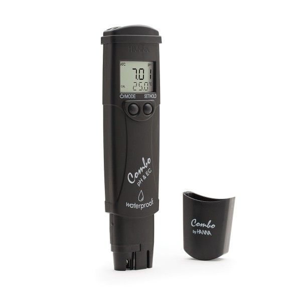 HANNA Instruments Deutschland GmbH COMBO Tester für pH/EC/TDS/C° bis 3999 μS, wasserdicht, pH 0-14