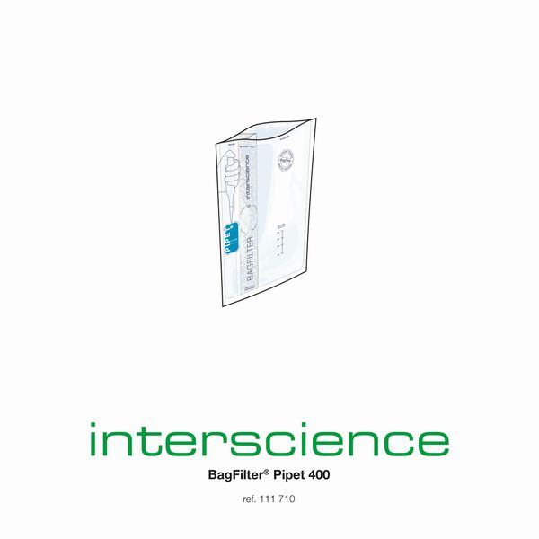 Interscience BagFilter Pipet 400, 400 ml, 190 x 300 mm, 20 x 25 pc/PAK, Side filter bag with easy pipette access