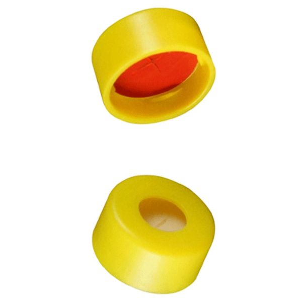 Microsolv Snap Cap yellow, with SOFT-Guard Septa SIL/PTFE, +slit, 1000 pc/PAK