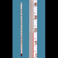 General purpose Thermometer, simple type, solid stem, -10+110 / 1°C, white backed, red special Liquid