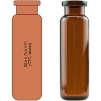Product Image of 20 mL Headspace Crimp Neck Vial N 20 outer diameter: 22.5 mm, outer height: 75.5 mm amber