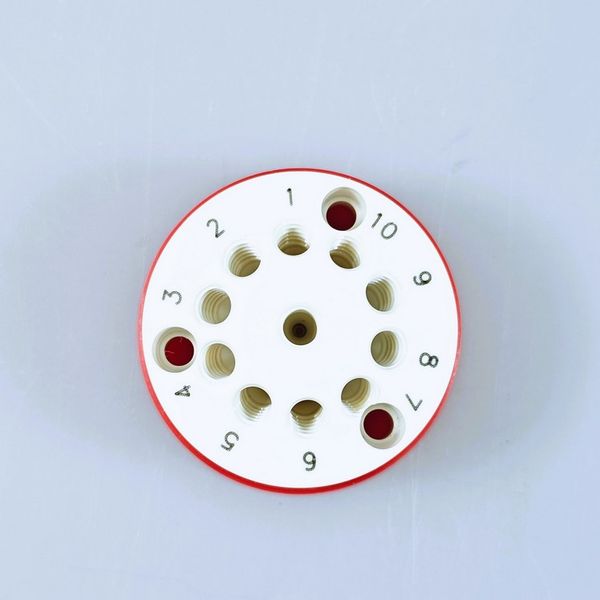 Vici Valco Stator for 10 mpos Dead-end Flow Path Selector, 1/16'' Fitting, 0.75 mm Port, 75°C / 250psi, for Liquid, PPS