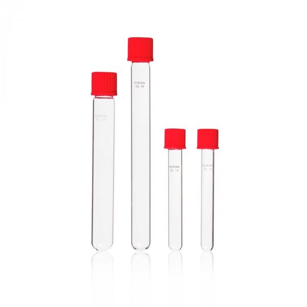 Duran Group DURAN culture tube, ISO thread, 16 x 150 mm, GL 18, 20 ml with cap, 50 pc/PAK
