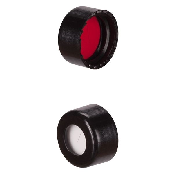 Microsolv Screw Cap black, 9 mm, with white Sil/red PTFE Preslit Fitted Septa, Robo Style, 1000 pc/PAK
