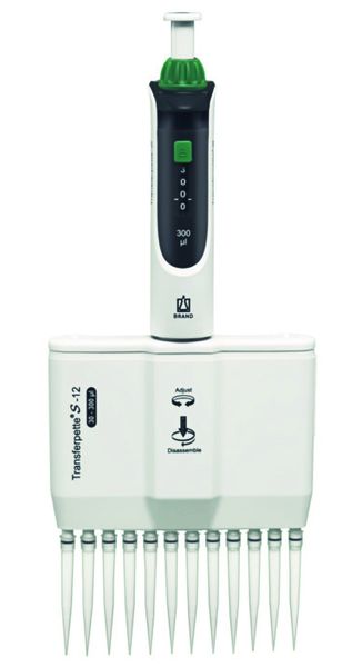 Brand GmbH & Co. KG 12-Kanal Mikroliterpipette Transferpette S -12, Variabel, 30 - 300 μl, M12-300, DE-M