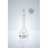 Product Image of Messzylinder hohe Form 250 ml Kl. B graduiert, Strichteilung, mit 6-Kant-Glasfuß+Ausguss, 2 St/Pkg