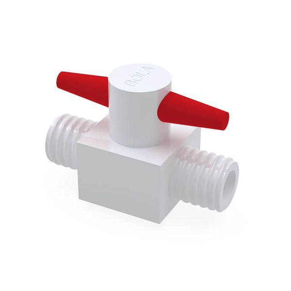 Bohlender BOLA, PTFE, GL 2 Wege-Hähne, GL 14, Ø 4 mm Bohrungsform gerade