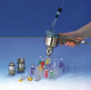 Altmann Analytik Suspension device for pneumatic flaring tool with spring balancer