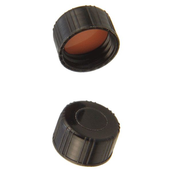 Microsolv Screw Cap black, 15 mm, with red Rubber/TEF Fitted Septa, 100 pc/PAK