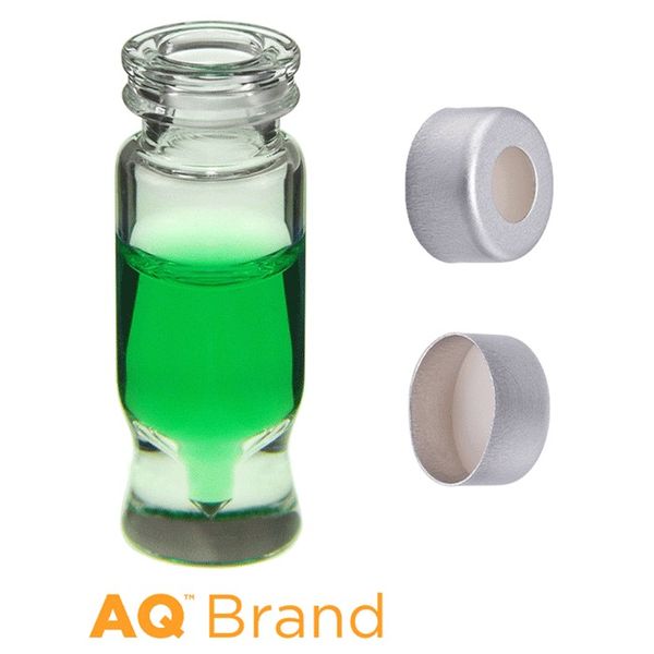 Microsolv EPP MRQ Vial, clear, 1.2 ml, Crimp Cap silver with Sil/PTFE Septa, 100 pc/PAK