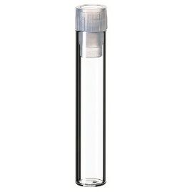 Altmann Analytik Flachbodenglas, 40x8,2mm, Klarglas, 8mm PE Stopfen, transparent, mit Einschubsperre, 1000/PAK