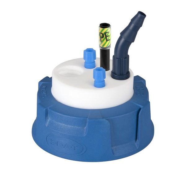 SCAT SafetyWasteCap, V2.0, S60/61, 2x 2,3/3,2 mm AD, 1x 6,4 - 9 mm ID, antistatischer Anschluss + Anschluss für Abluftfilter