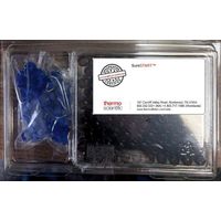 Product Image of MSCERT+ Kit Fläschchen 0,3 ml, klar, Schraubverschluss 9 mm, kurzes Gewinde, Patch-Einsatzkappe, Schraubverschluss 9 mm, blau, PP, klares Silikon, klares PTFE-Septum, gebondet, 1,0 mm, 100 St/Pkg