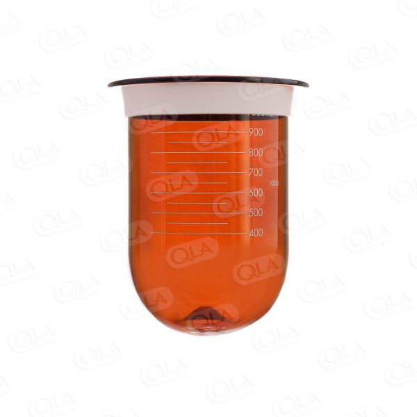 QLA 1000ml Amber Glass PEAK Vessel with Ring for Hanson SR8-Plus, Serialized