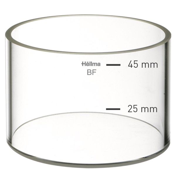 Hellma Cylinder Cell, Type 692-BF, borosilicate Glass, WL 330-2500 nm, outer-Ø 65 mm, 110,000 μl, ISO 17223 marking at 25 mm and 45 mm, without lid