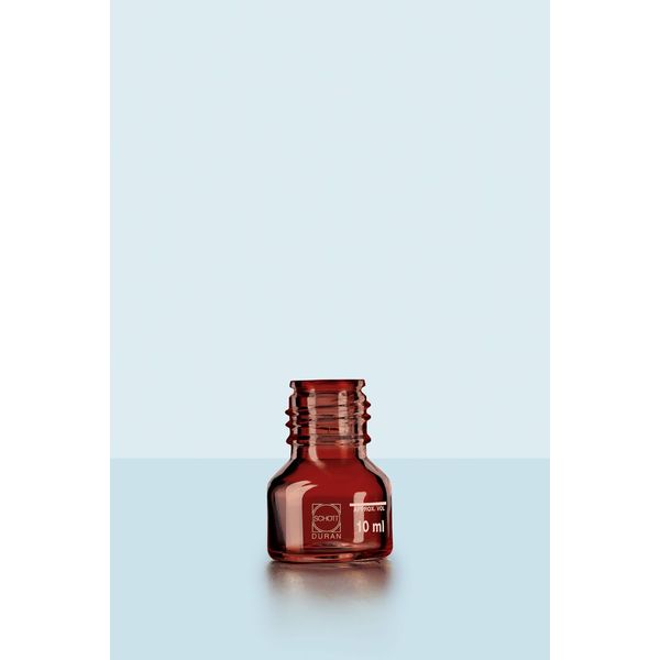 Duran Group DURAN Laboratory bottle, amber, graduated, GL 25, without cap and without pouring ring, 10 ml, 10 pc/PAK