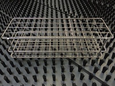 Linker Reagenzglasgestell Edelstahl, rostfrei, 26 x 26 x 100 mm, 4 x 12, elektrochemisch poliert