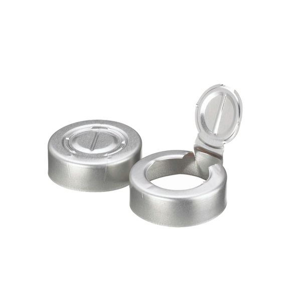 DWK Wheaton Aluminum cap, natural, with tear-off, without insert, 30 mm OD, 1000 pc/PAK