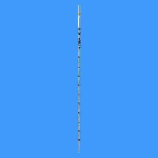 Sarstedt Serologische Pipette, PS, 1 ml, mit Spitze, wattiert, Codierungsfarbe: gelb, steril, pyrogenfrei/endotoxinfrei, nicht zytotoxisch, einzeln 