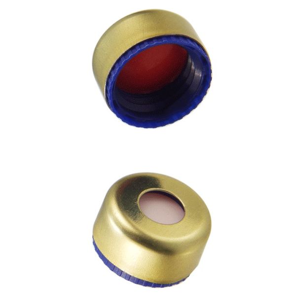 Microsolv Screw Cap blue, magnetic cover, 9 mm, with white Sil/red PTFE UltraClean Fitted Septa, 100 pc/PAK