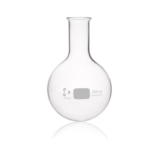 Duran Group Narrow neck round bottom flask, glass, 500 ml, beaded rim, 10 pc/PAK